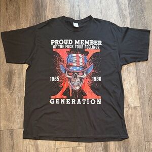 Black Graphic T-Shirt with Skull Design